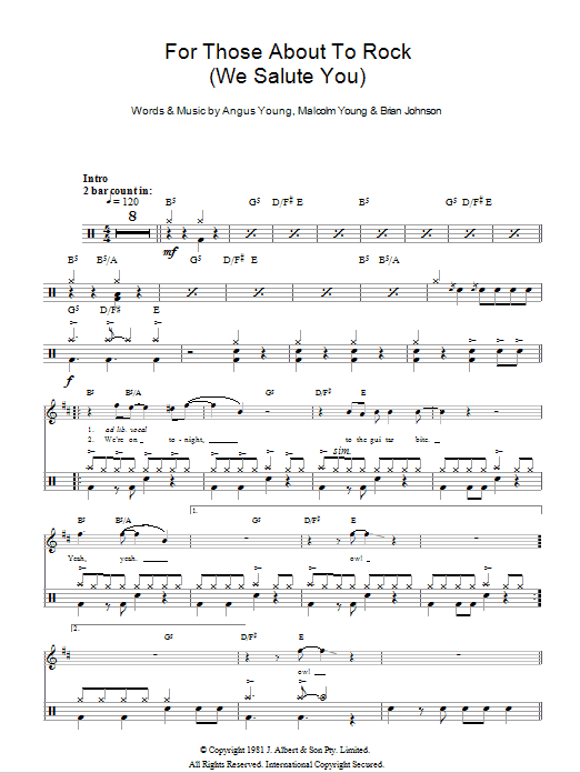 Produktgalerie: Seite 1 von 1 For Those About To Rock (We Salute You) (Drums), AC/DC, Melodieinstrument