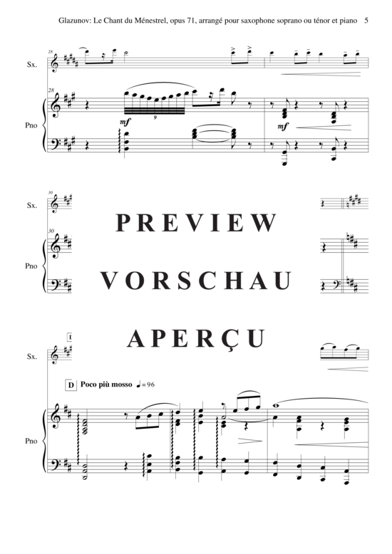 Product gallery: Page 6 of 12 Le Chant du Ménestrel, Opus 71 , , (soprano/tenor saxophone + piano)