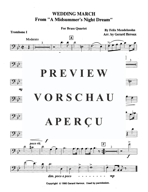 Produktgalerie: Seite 8 von 10 Hochzeitsmarsch, , Blechbläser Quartett