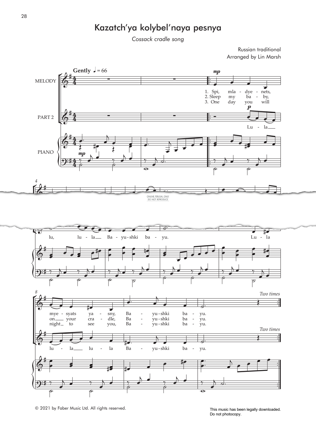 Produktbild zu: Kazatch’ya kolybel’naya pesnya (Cossack Cradle Song)
