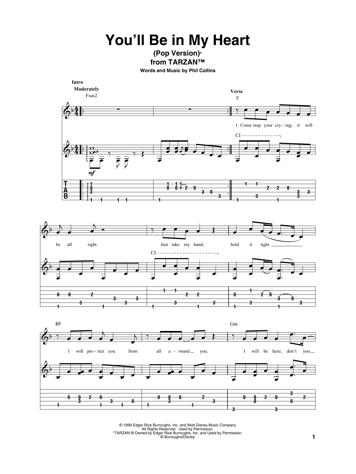 Produktbild zu: You'll Be In My Heart (Pop Version) (from Tarzan)