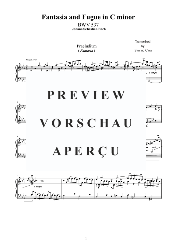 Produktgalerie: Seite 2 von 11 Fantasie und Fuge c-Moll BWV 537, , Klavier Solo