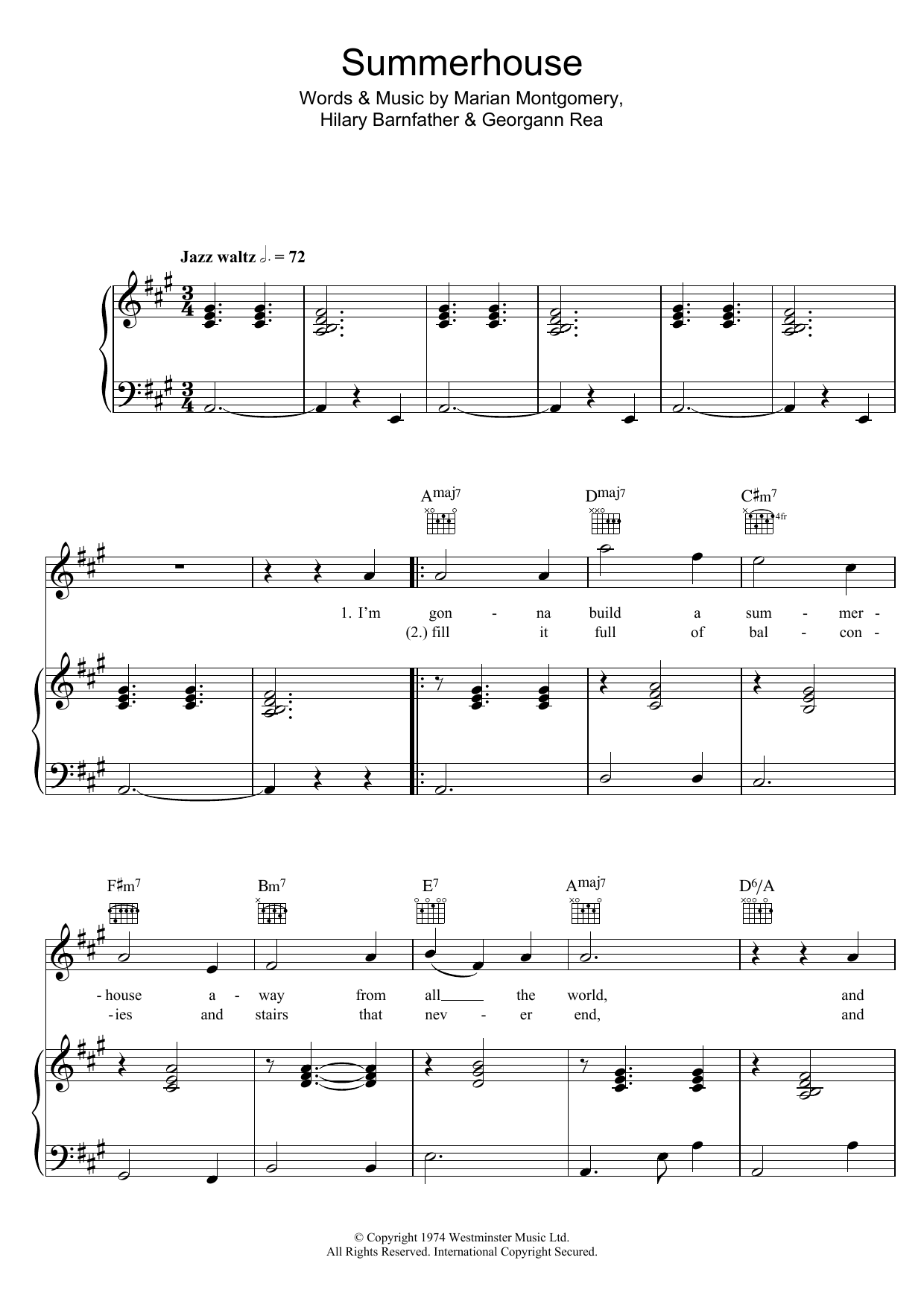 Produktgalerie: Seite 1 von 1 Summerhouse, Marian Montgomery, Gesang, Gitarre, Klavier
