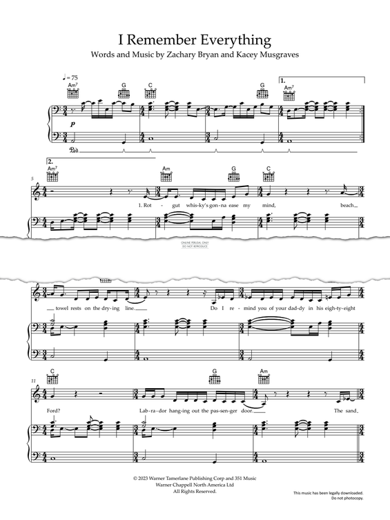 Produktgalerie: Seite 1 von 1 I Remember Everything, Zach Bryan, Gesang, Gitarre, Klavier