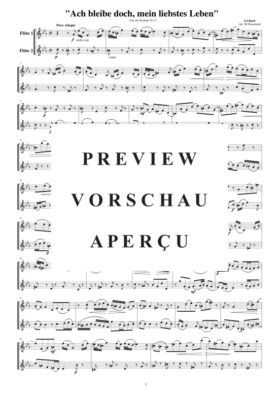Product gallery: Page 2 of 3 Arie aus der Kantate Nr. 11 für zwei Flöten, , 