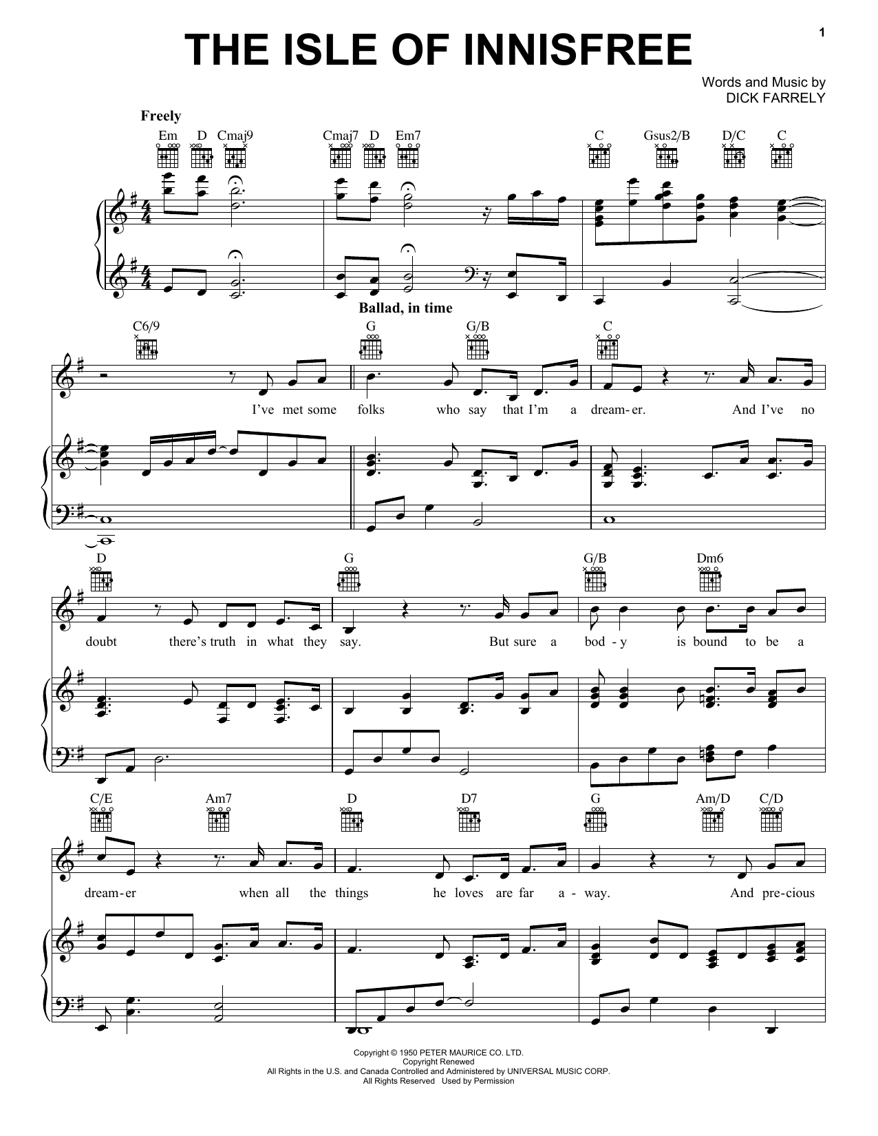 Produktgalerie: Seite 1 von 1 The Isle Of Innisfree, Celtic Thunder, Gesang, Gitarre, Klavier