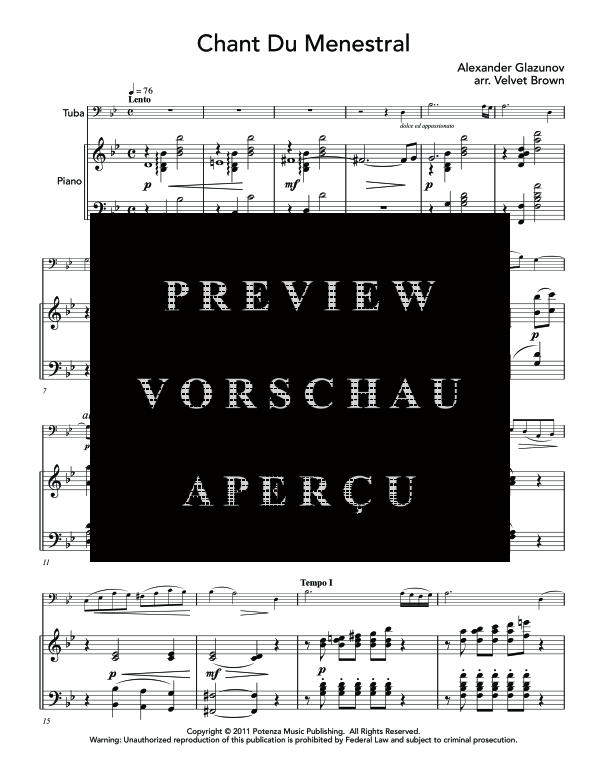 Product gallery: Page 5 of 11 Chant du Menestral (Minstrel Song), , (tuba and piano)