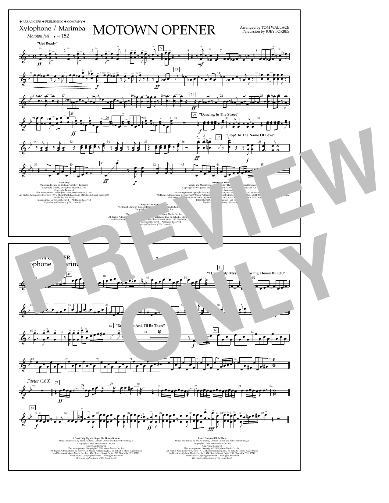 Product picture to: Motown Theme Show Opener (arr. Tom Wallace) - Xylophone/Marimba