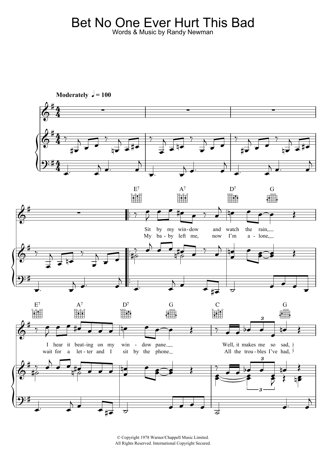 Product gallery: Page 1 of 1 Bet No One Ever Hurt This Bad, Randy Newman