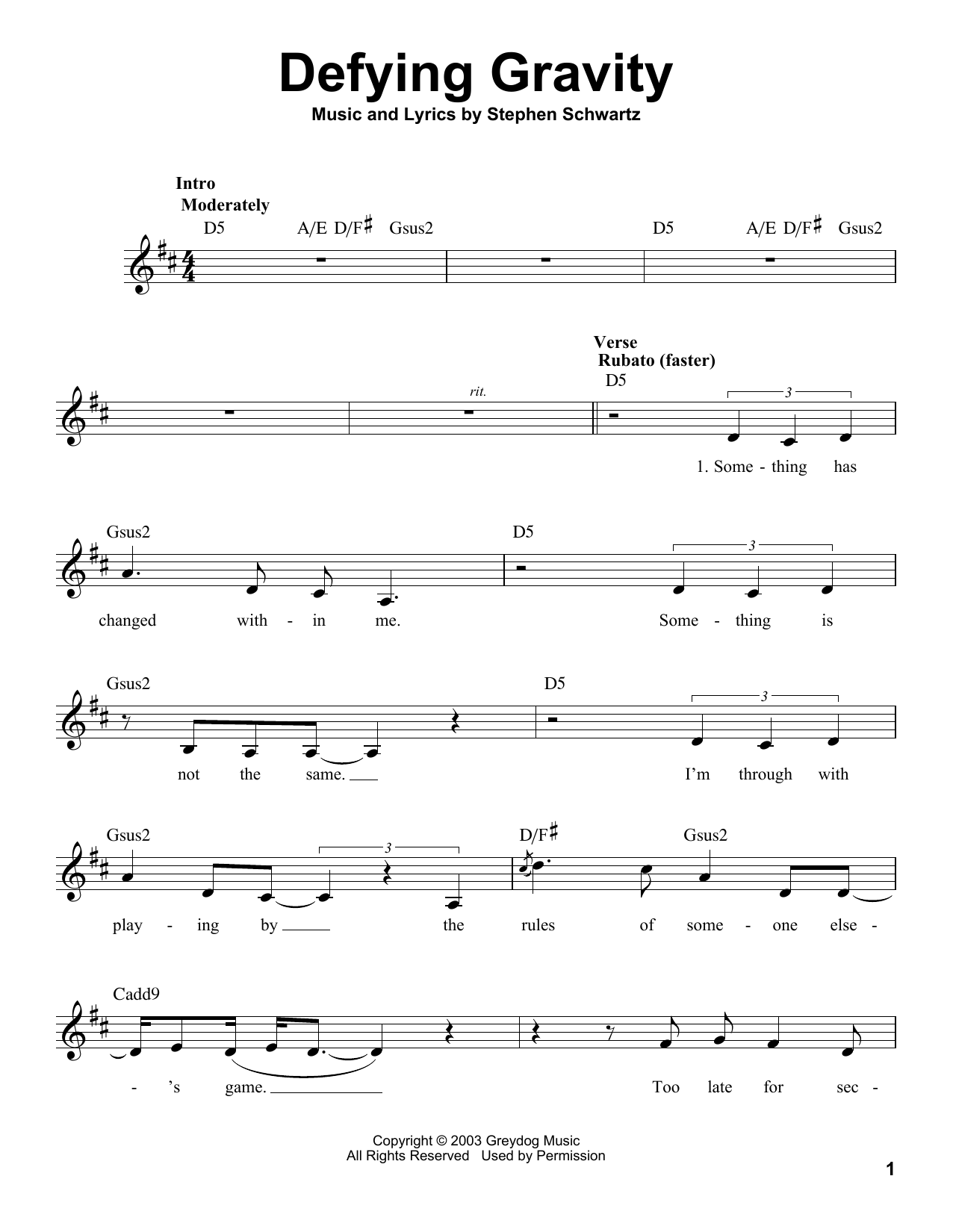 Produktbild zu: Defying Gravity (from Wicked)