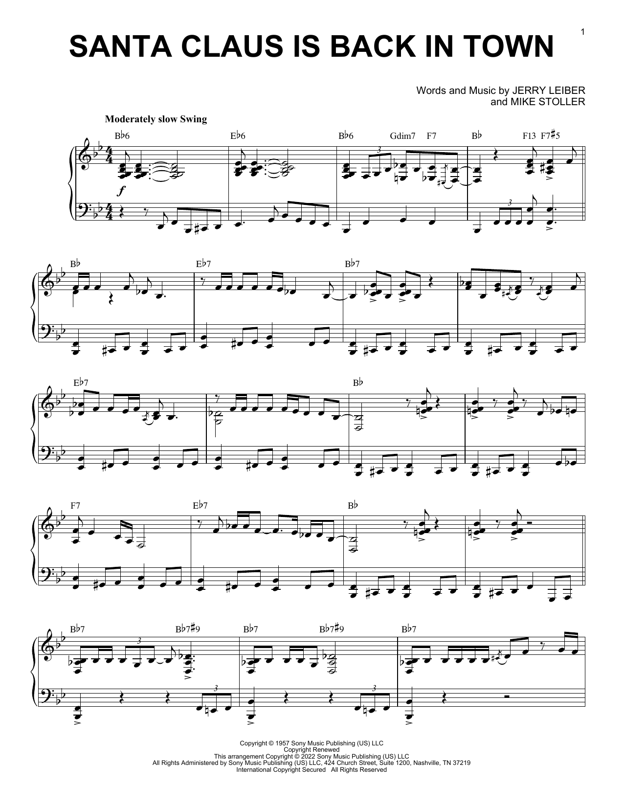 Produktgalerie: Seite 1 von 1 Santa Claus Is Back In Town [Jazz version] (arr. Brent Edstrom), Elvis Presley, Klavier