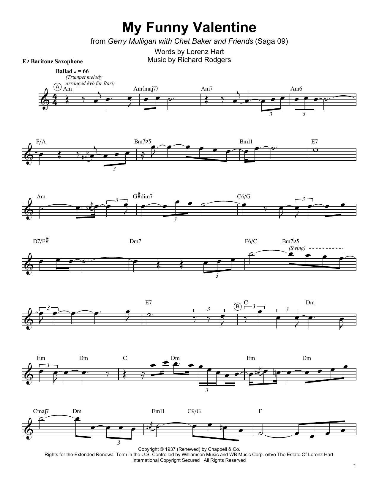 Product gallery: Page 1 of 1 My Funny Valentine, Gerry Mulligan