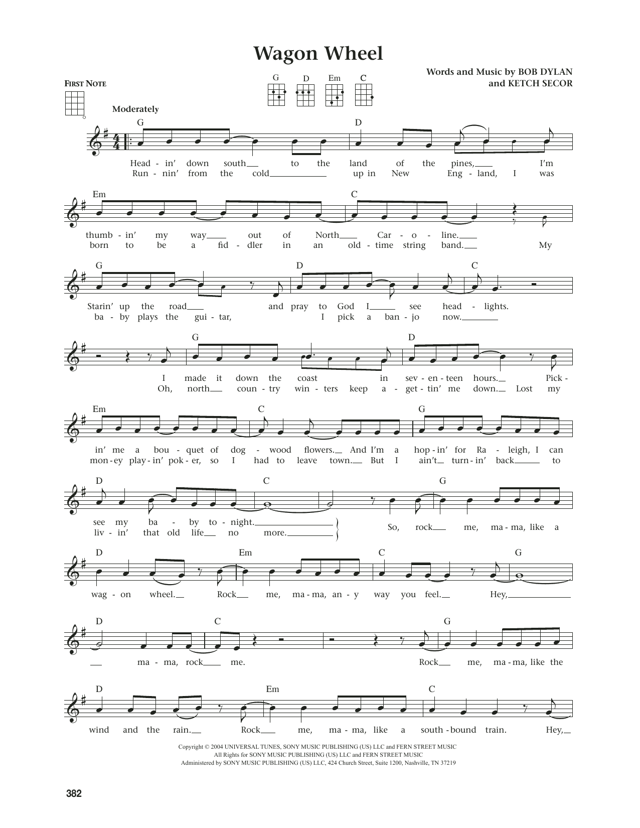 Product gallery: Page 1 of 1 Wagon Wheel (from The Daily Ukulele) (arr. Jim Beloff), Old Crow Medicine Show