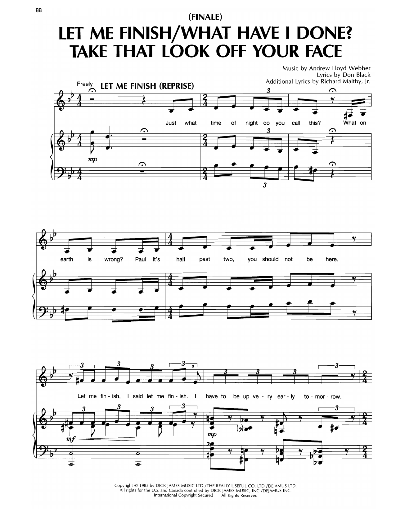 Produktgalerie: Seite 1 von 1 Finale, The Songs (from Song & Dance), Andrew Lloyd Webber, Gesang, Gitarre, Klavier