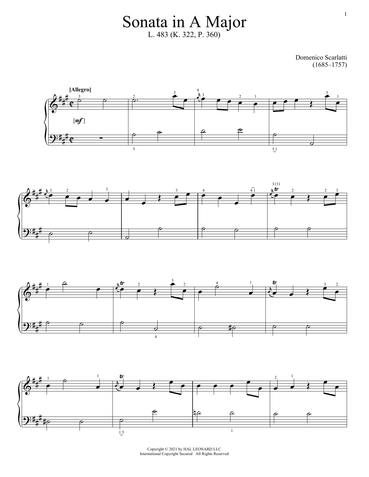 Product picture to: Sonata In A Major, L. 483