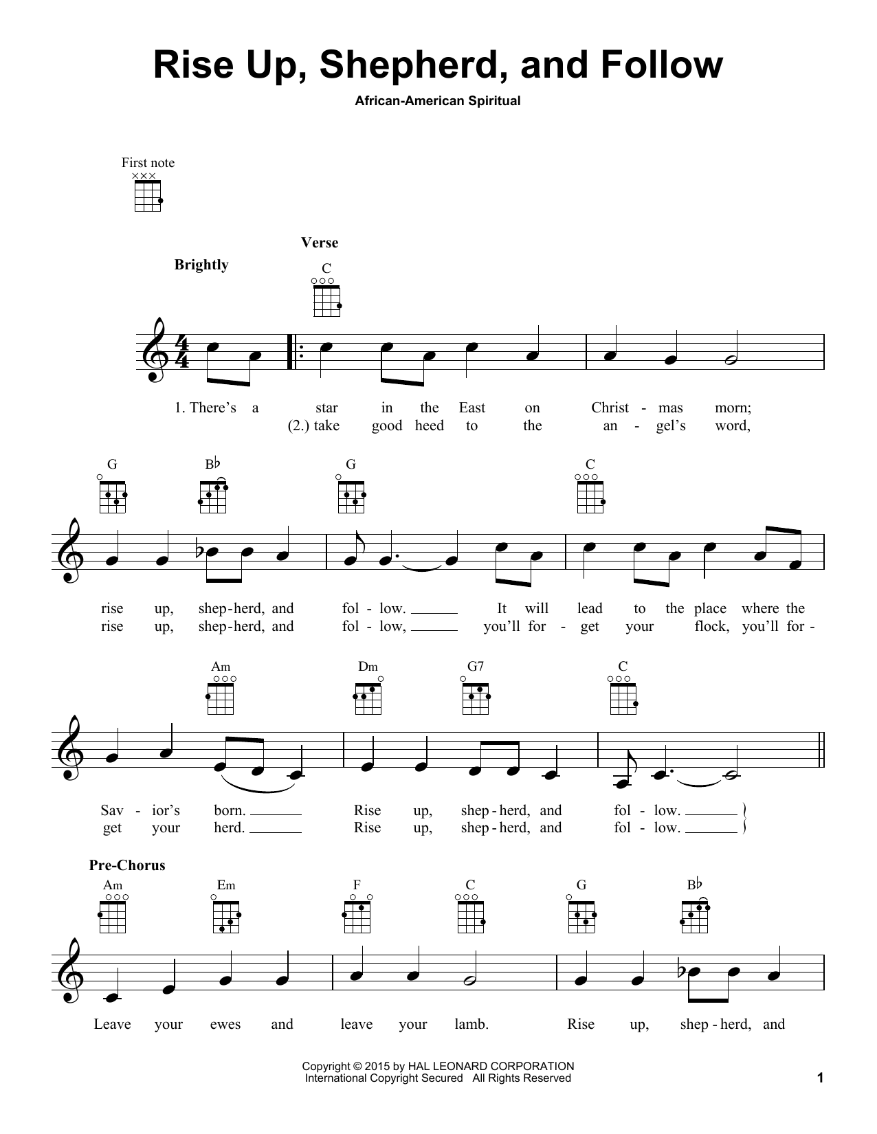 Product gallery: Page 1 of 1 Rise Up, Shepherd, And Follow, African-American Spiritual