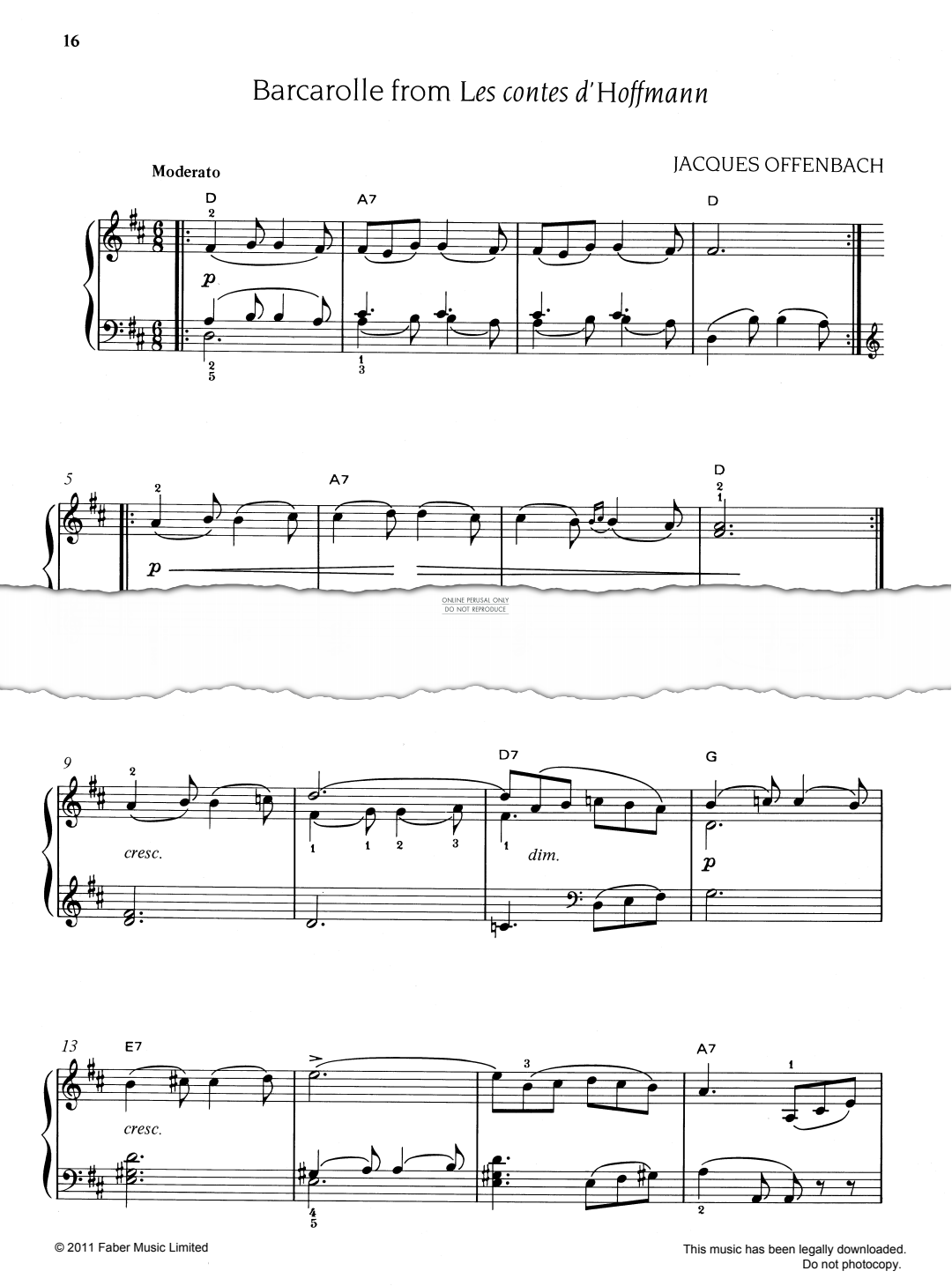 Product picture to: Barcarolle from Les contes d'Hoffmann