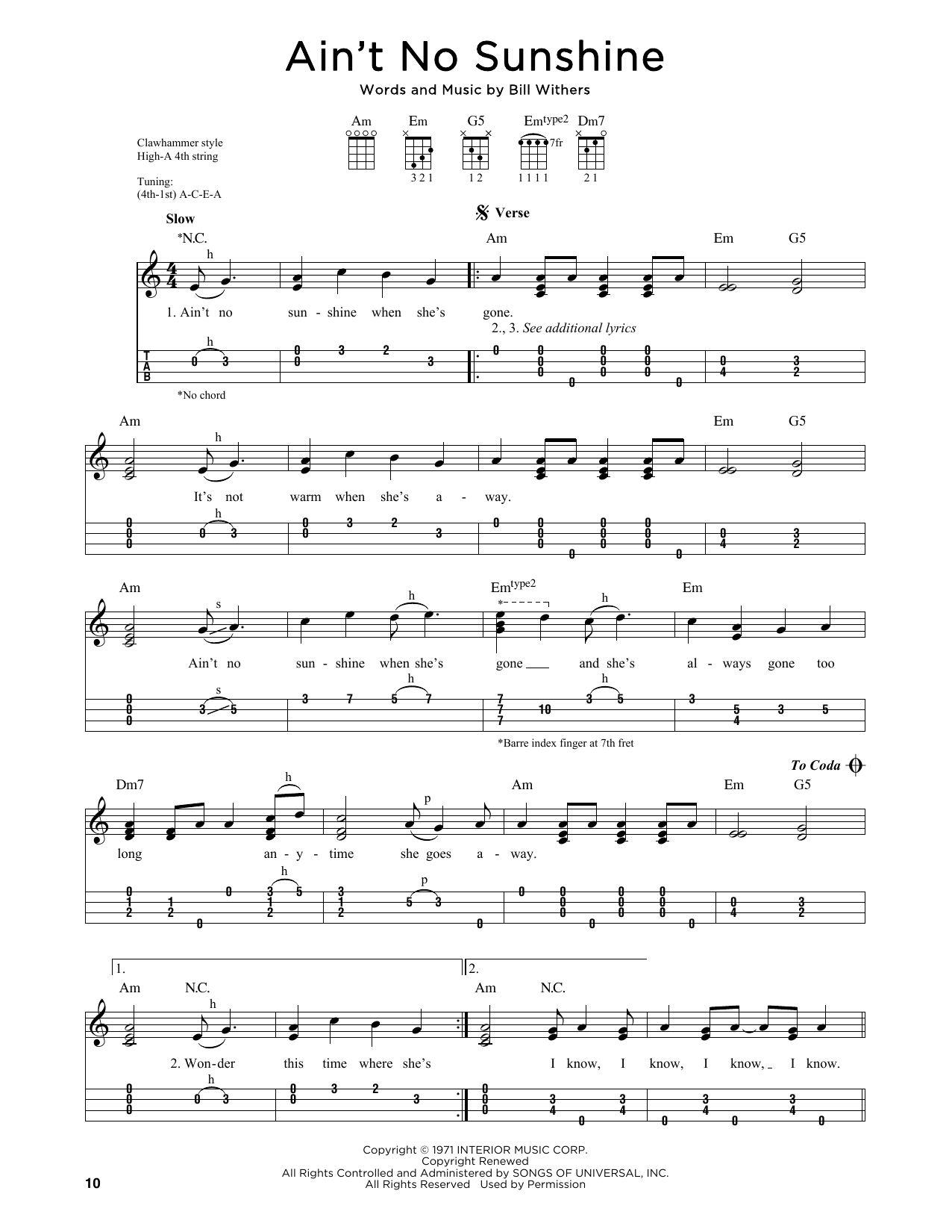 Product gallery: Page 1 of 1 Ain't No Sunshine (arr. Jim Schustedt), Bill Withers