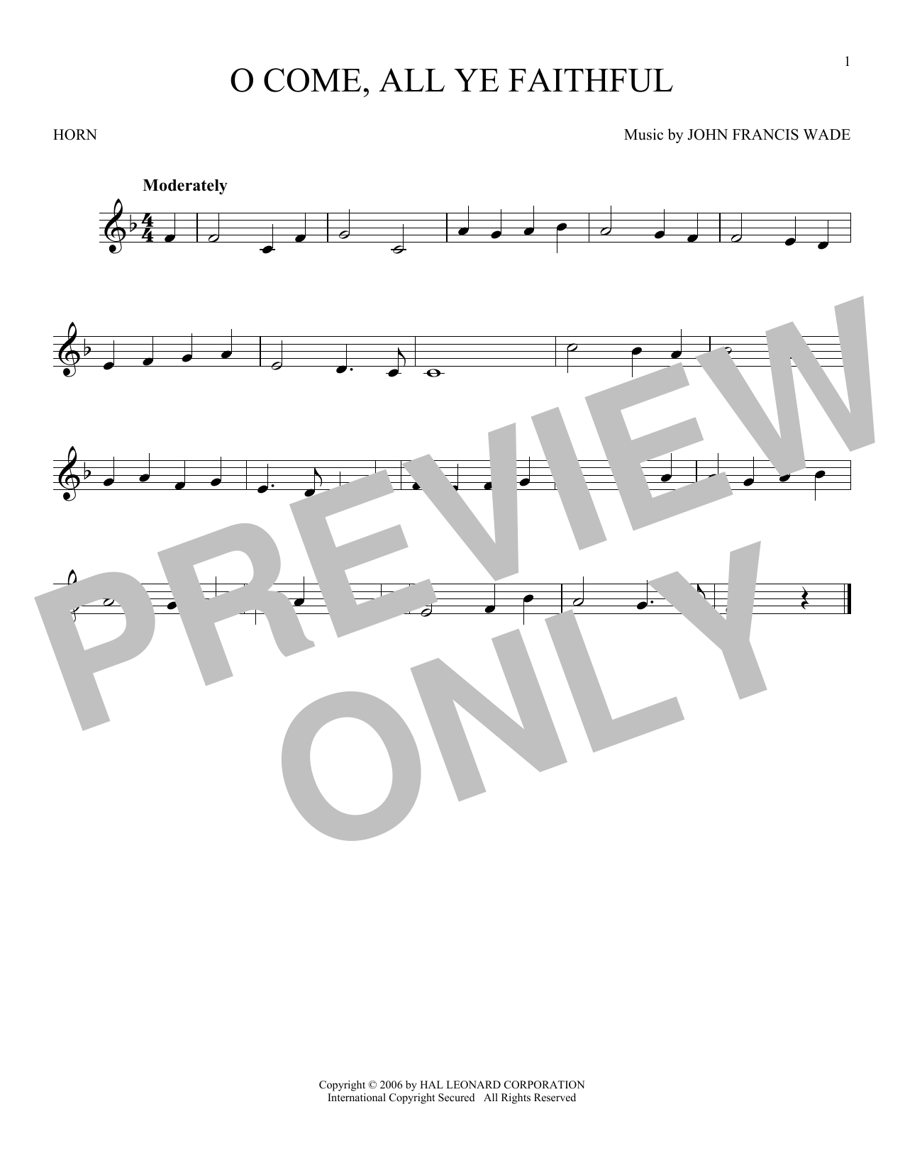 Produktgalerie: Seite 1 von 1 O Come, All Ye Faithful, John Francis Wade, Horn