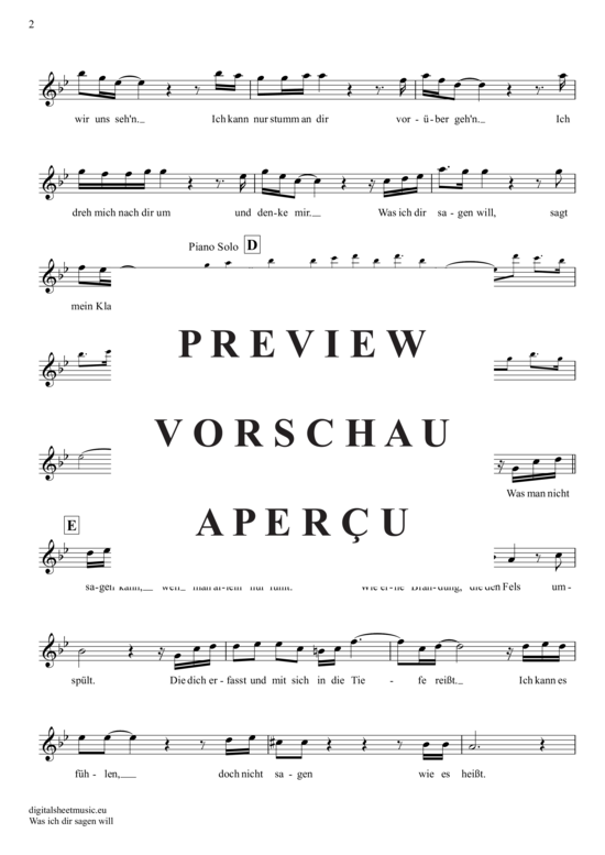 Product gallery: Page 3 of 4 Was Ich Dir Sagen Will , Jürgens, Udo, (transverse flute)