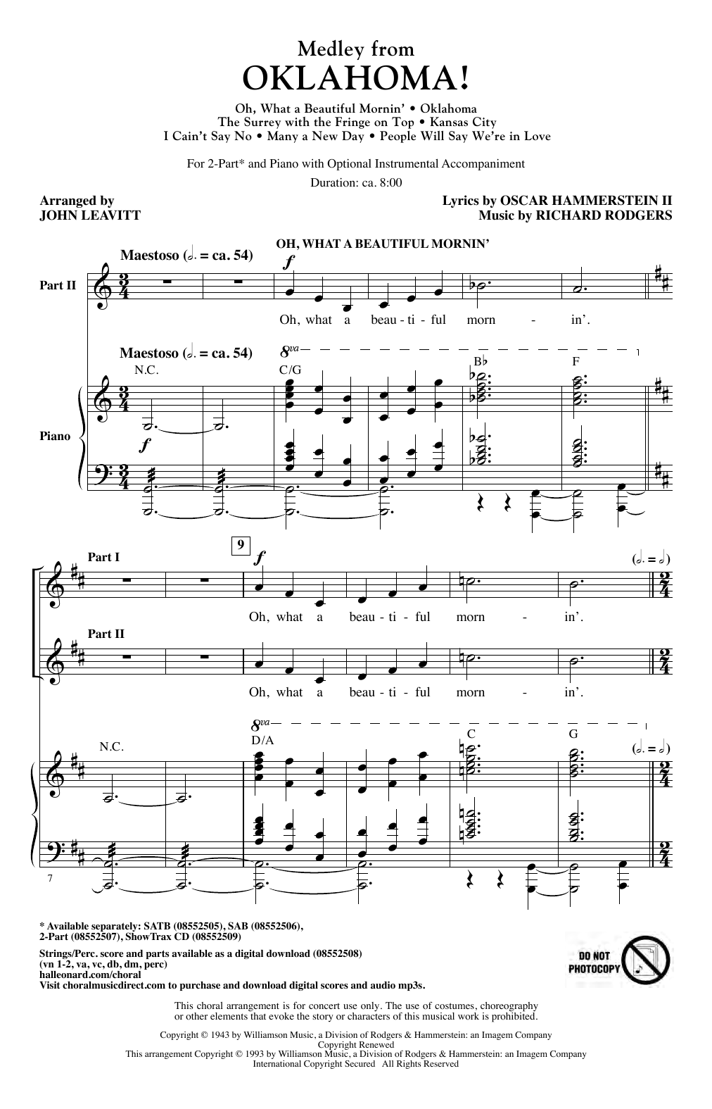 Produktbild zu: Oklahoma! (Medley) (arr. John Leavitt)