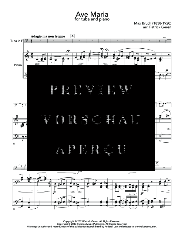 Product gallery: Page 5 of 11 Ave Maria, , (tuba and piano)
