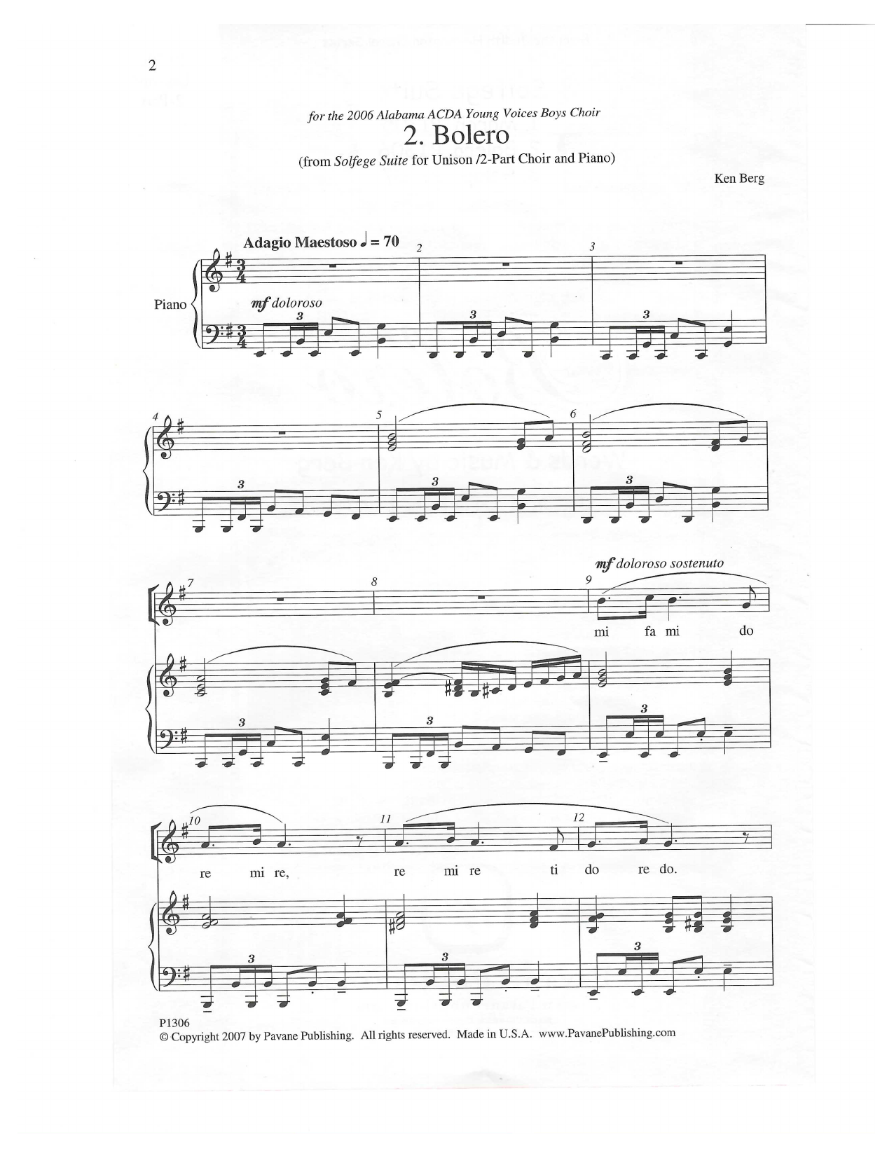 Produktbild zu: Bolero (from "Solfege Suite")