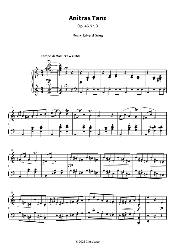 Product gallery: Page 1 of 8 Anitras Tanz, , Piano Solo