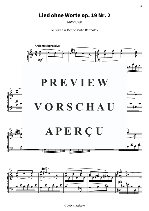 Produktgalerie: Seite 10 von 11 Lieder ohne Worte op. 19, , Klavier Solo