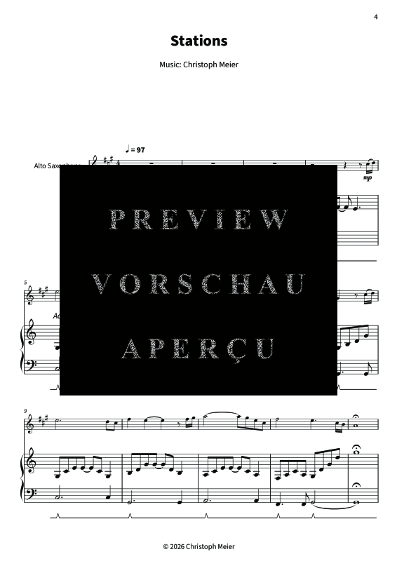 Produktgalerie: Seite 6 von 11 Stations - Gentle Melodies for Weddings, Church, and Other Occasions, , Altsaxophon und Klavier