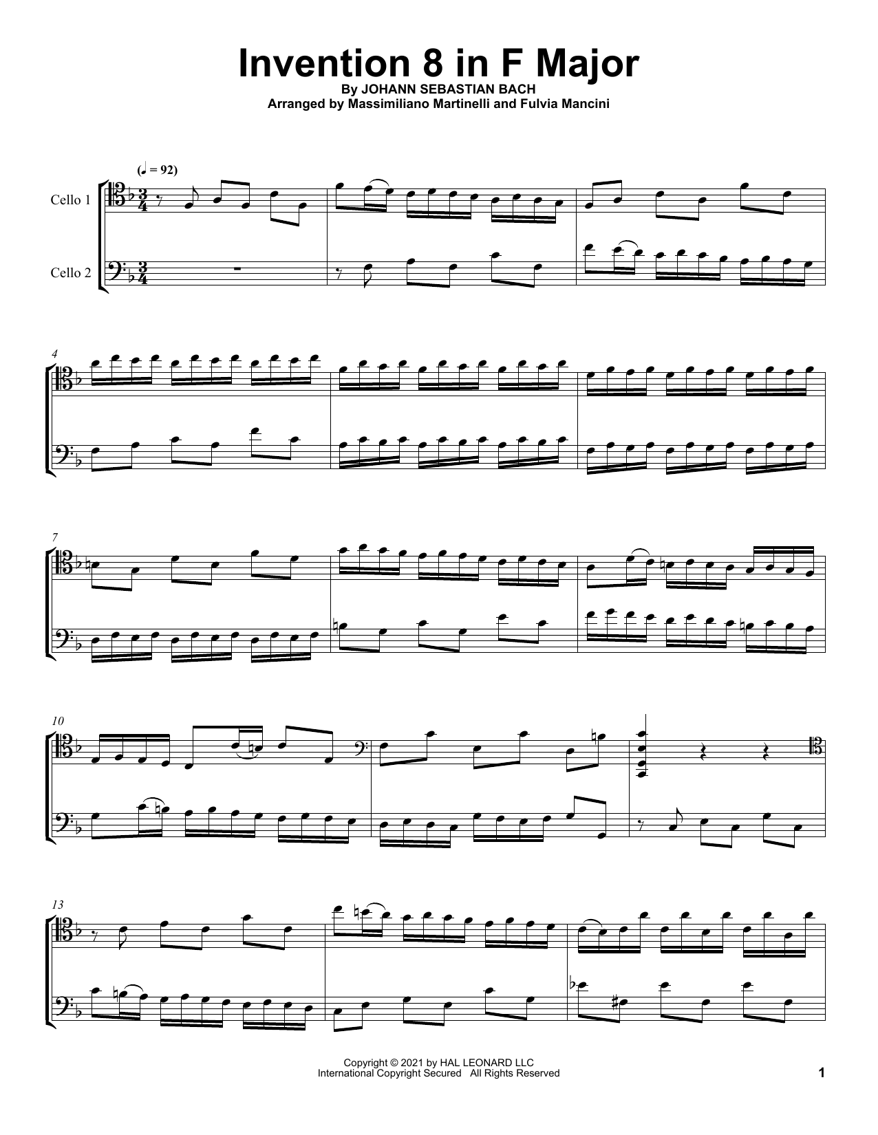 Produktbild zu:  Invention 8 In F Major - Mr. & Mrs. Cello