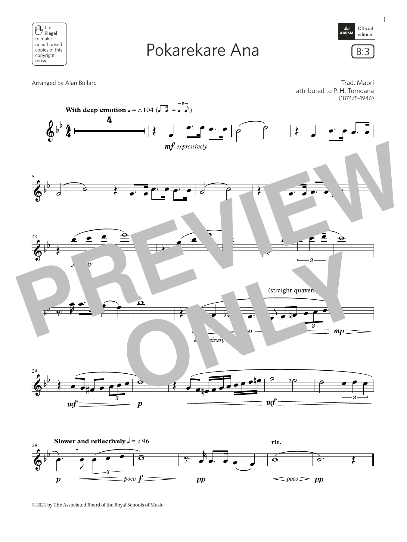 Product gallery: Page 1 of 1 Pokarekare Ana  (Grade 3 List B3 from the ABRSM Flute syllabus from 2022), Trad. Maori