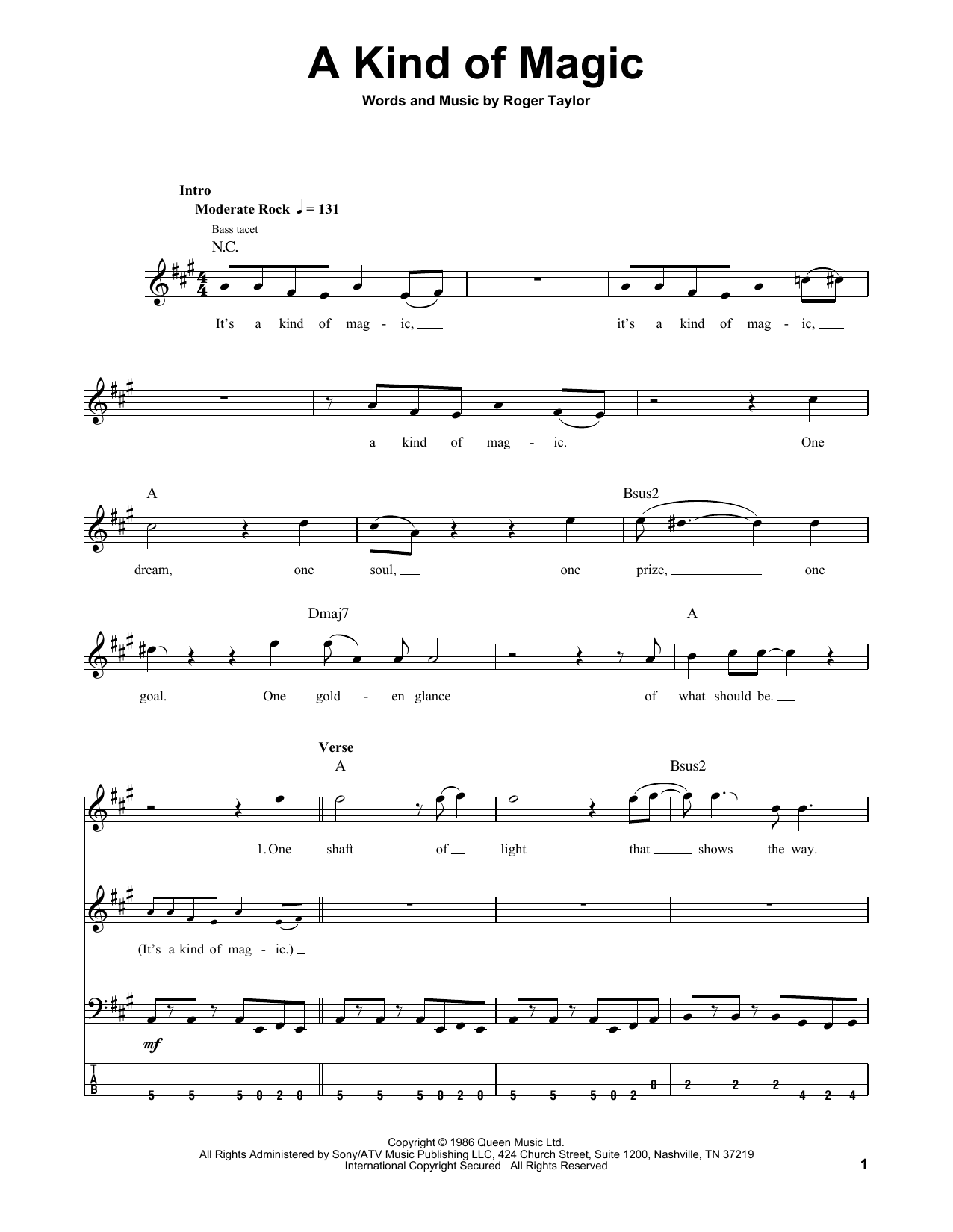 Produktgalerie: Seite 1 von 1 A Kind Of Magic, Queen, E-Bass