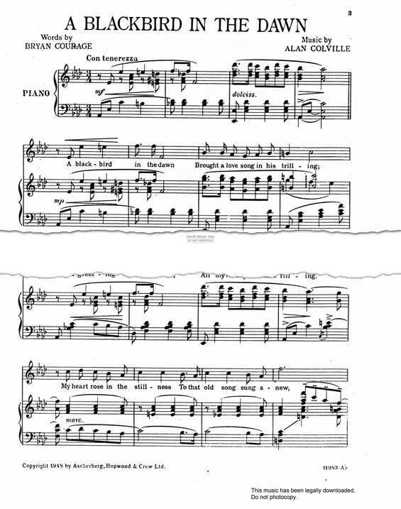Produktgalerie: Seite 1 von 1 A Blackbird In The Dawn, Alan Colville, Gesang, Klavier