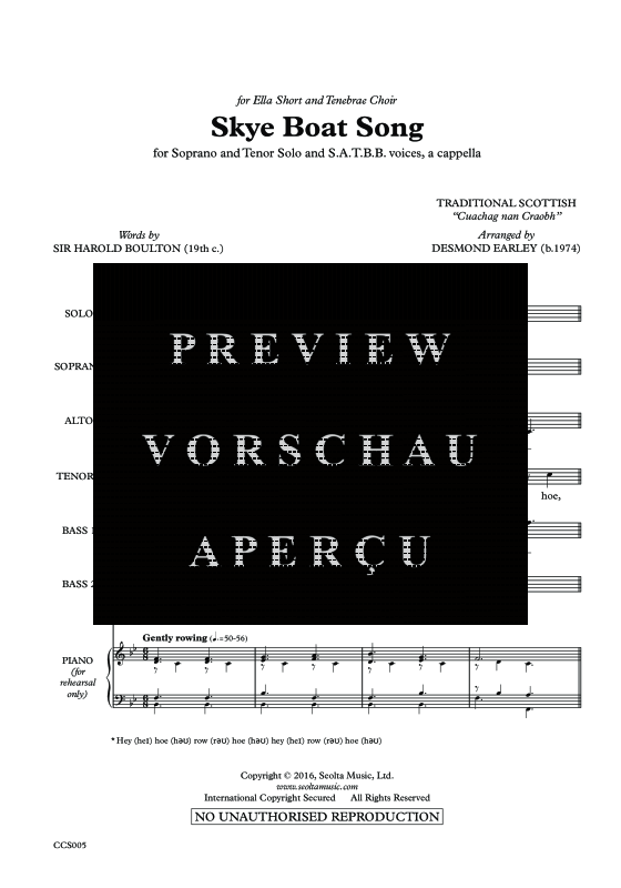 Produktgalerie: Seite 4 von 11 The Skye Boat Song, , Tenor Solo, Gemischter Chor und Klavier