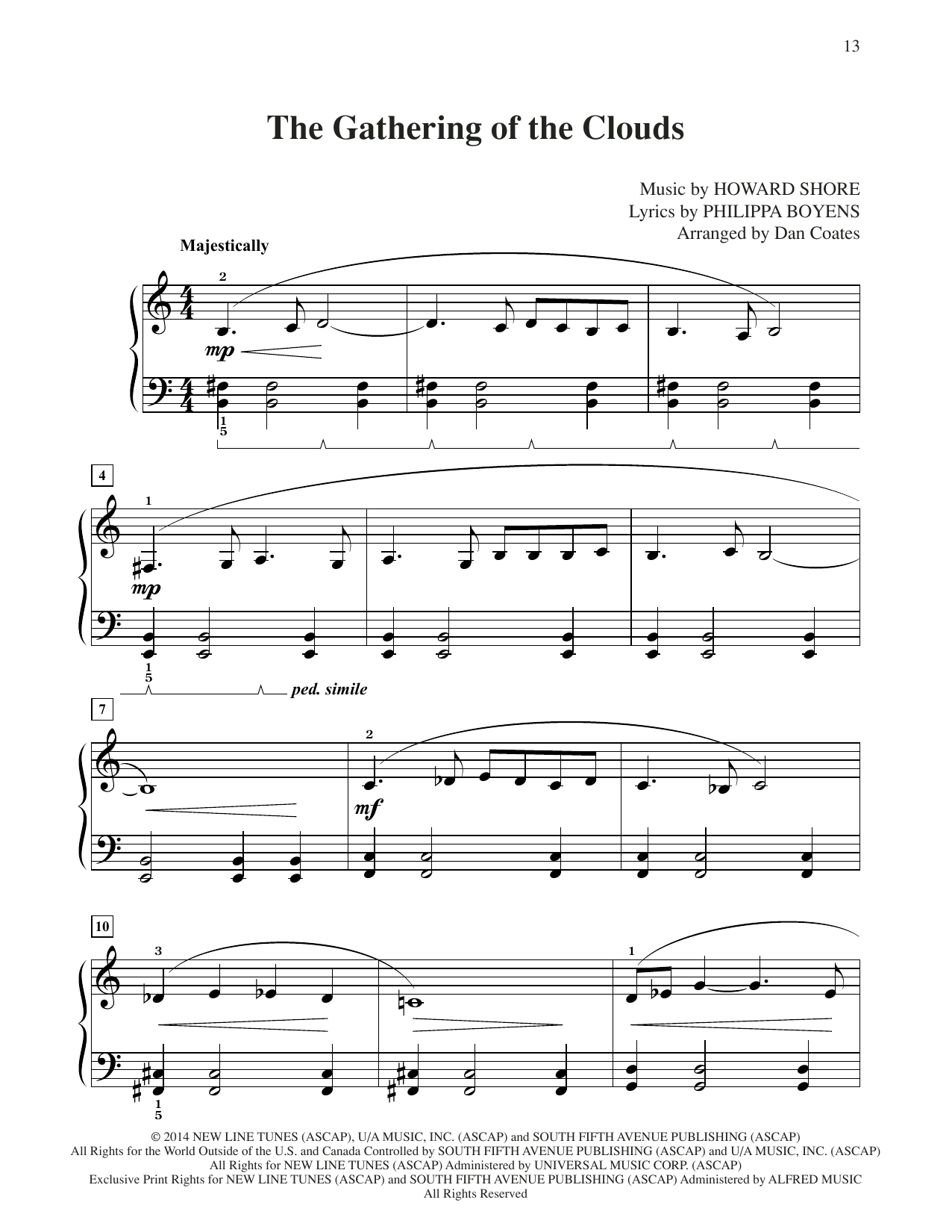 Produktbild zu: The Gathering Of The Clouds (from The Hobbit: The Battle of the Five Armies) (arr. Dan Coates)