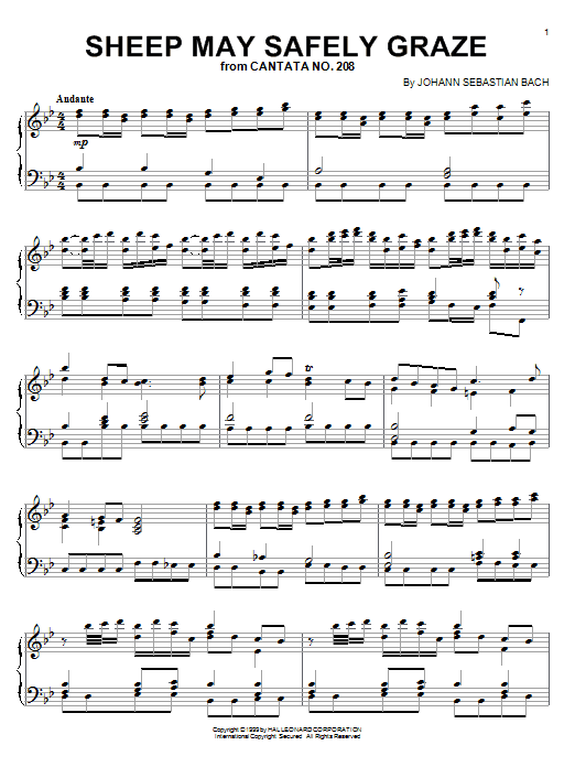 Produktgalerie: Seite 1 von 1 Sheep May Safely Graze, Johann Sebastian Bach, Klavier