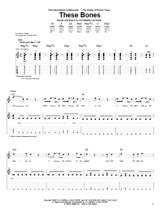 Product gallery: Page 1 of 1 These Bones, Dashboard Confessional