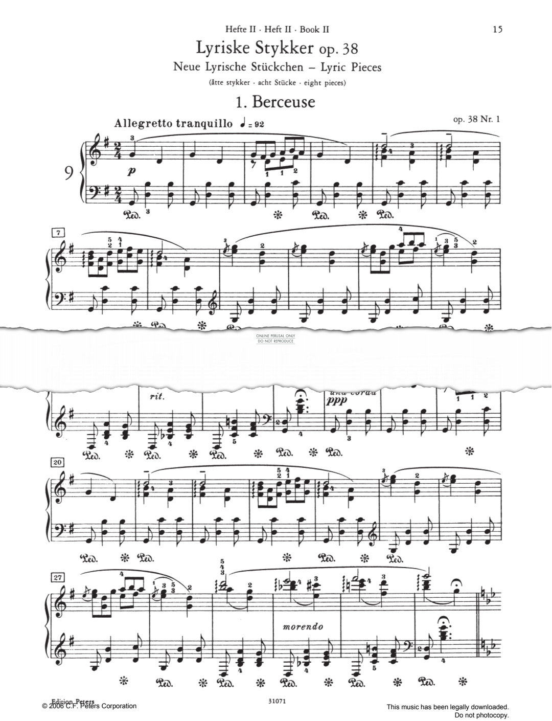 Produktbild zu: Bercuse Op. 38