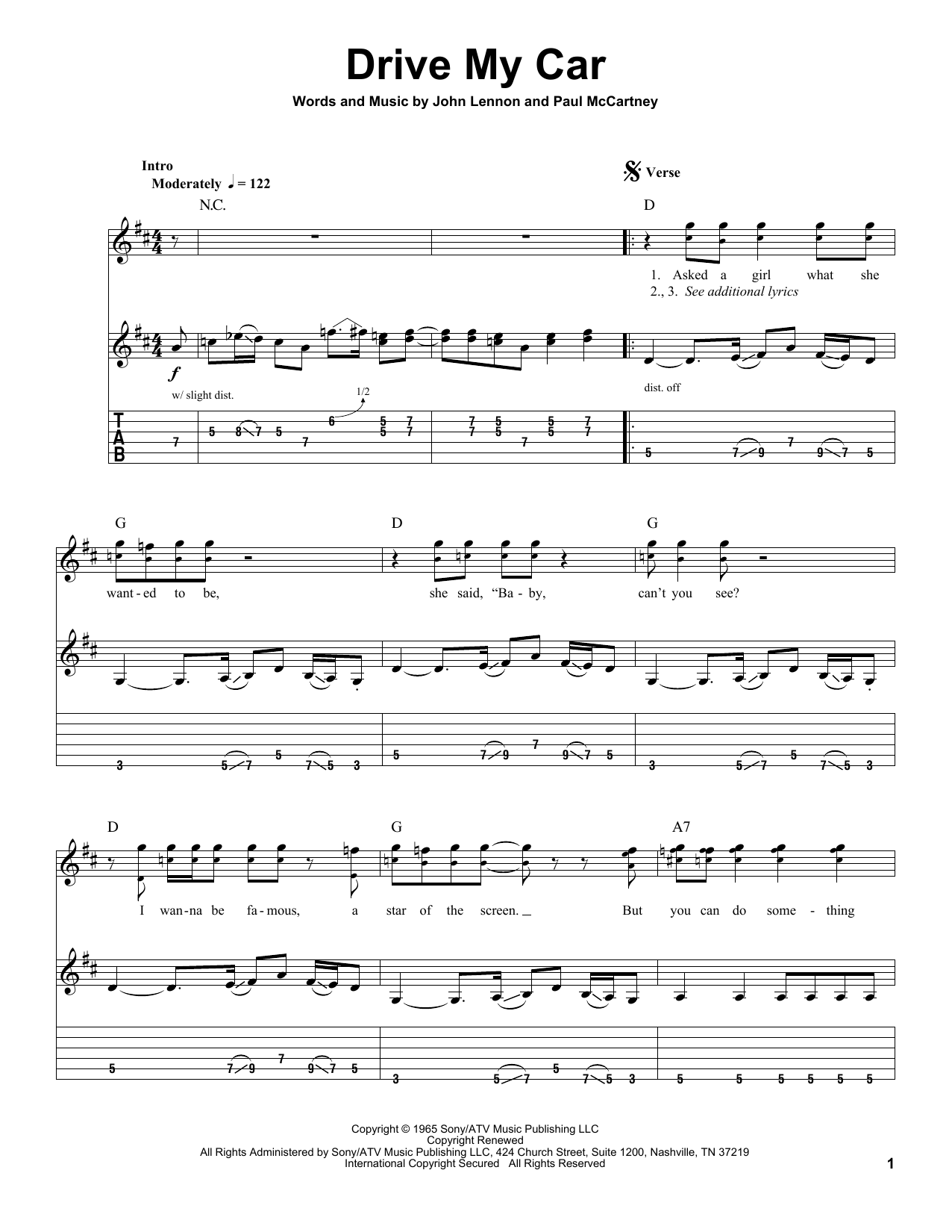 Produktbild zu:  Drive My Car - The Beatles