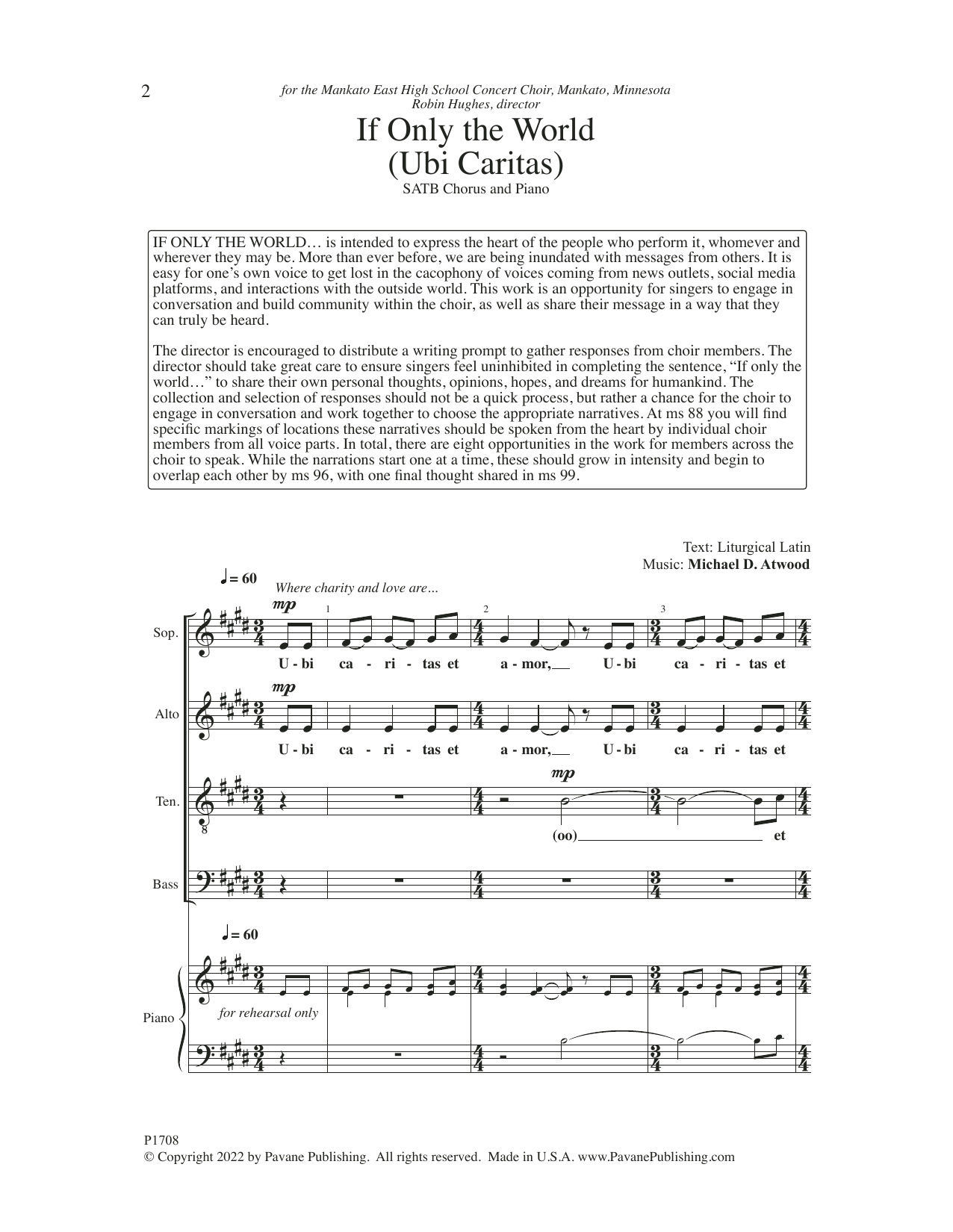 Produktgalerie: Seite 1 von 1 If Only the World (Ubi Caritas), Michael D. Atwood, Chor