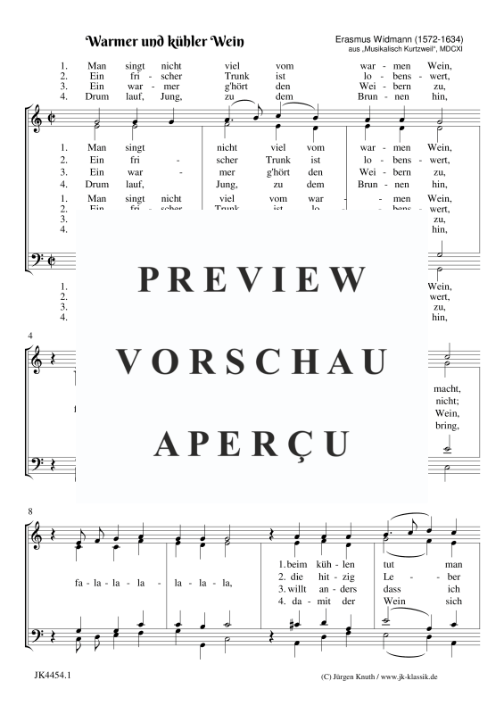 Produktgalerie: Seite 2 von 3 Warmer und kühler Wein ( aus „Musikalisch Kurtzweil“, MDCXI ), , Gemischter Chor