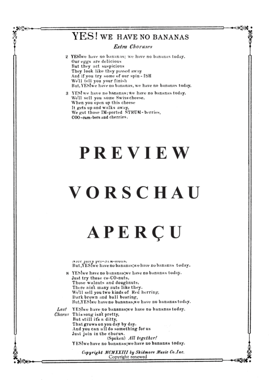 Produktgalerie: Seite 3 von 8 Yes we have no Bananas , Goodmann, Benny, Klavier und Gesang