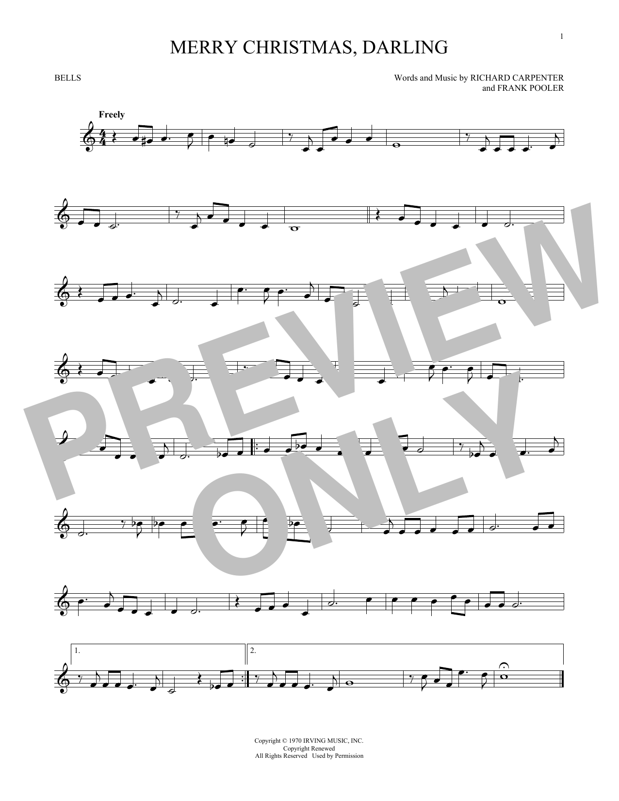 Product gallery: Page 1 of 1 Merry Christmas, Darling, The Carpenters