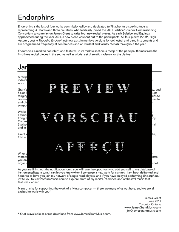 Product gallery: Page 4 of 11 Endorphins, , (clarinet in Bb and piano)