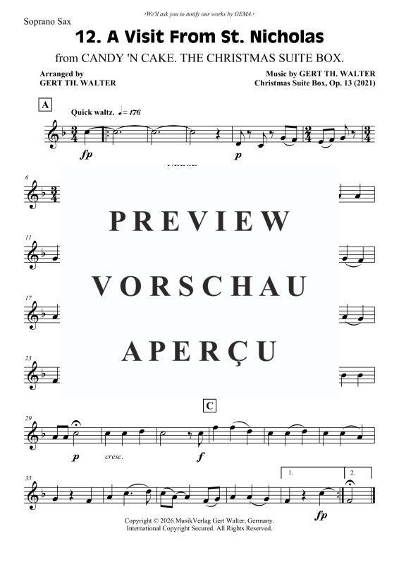 Produktgalerie: Seite 4 von 9 A Visit From St. Nicholas, , Saxophon Trio A/S A/T T/B