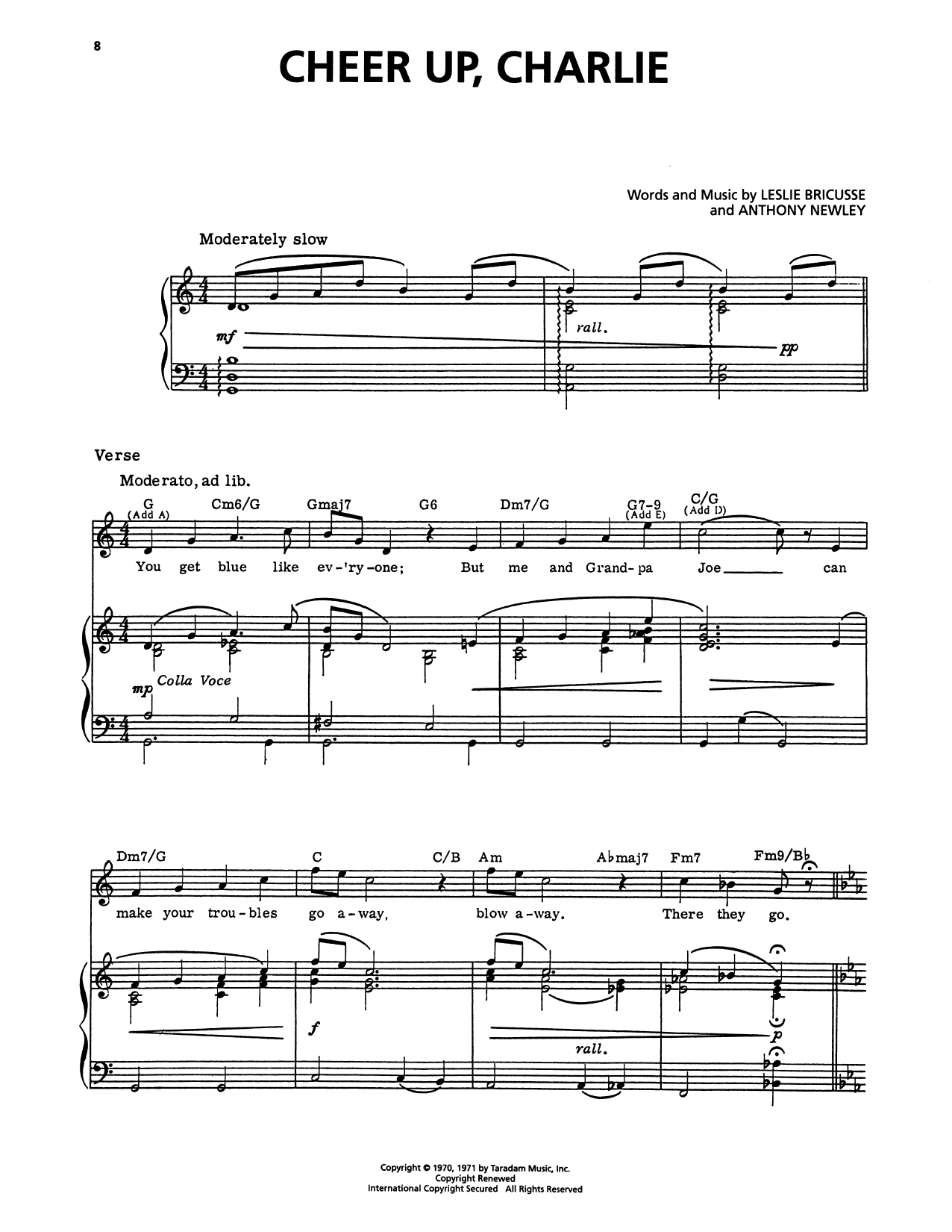 Produktgalerie: Seite 1 von 1 Cheer Up, Charlie (from Willy Wonka), Anthony Newley, Gesang, Gitarre, Klavier