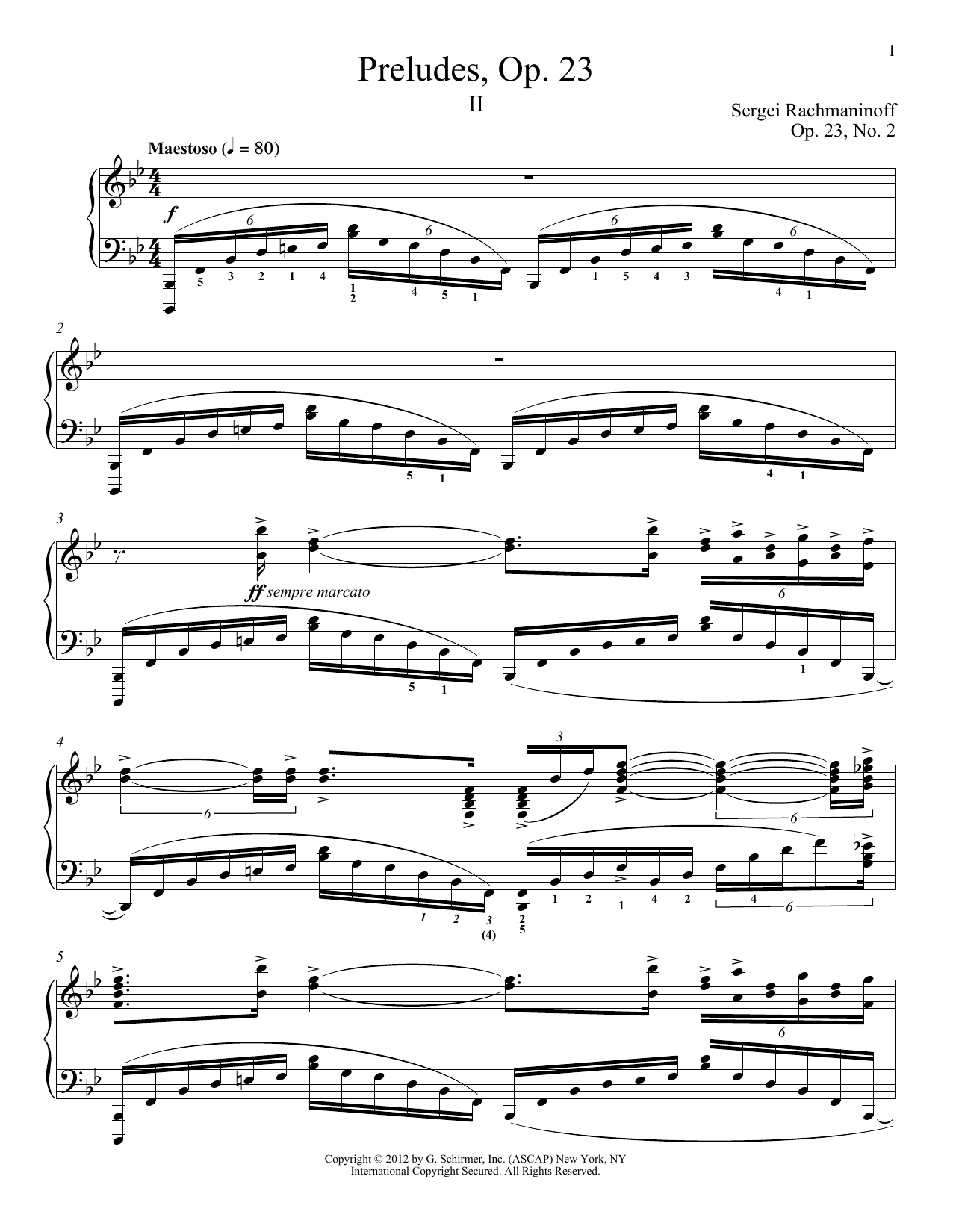 Product gallery: Page 1 of 1 Prelude In B-Flat Major, Op. 23, No. 2, Sergei Rachmaninoff