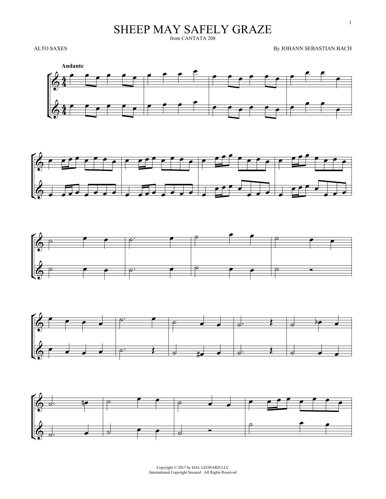 Produktgalerie: Seite 1 von 1 Sheep May Safely Graze, Johann Sebastian Bach, Saxophon