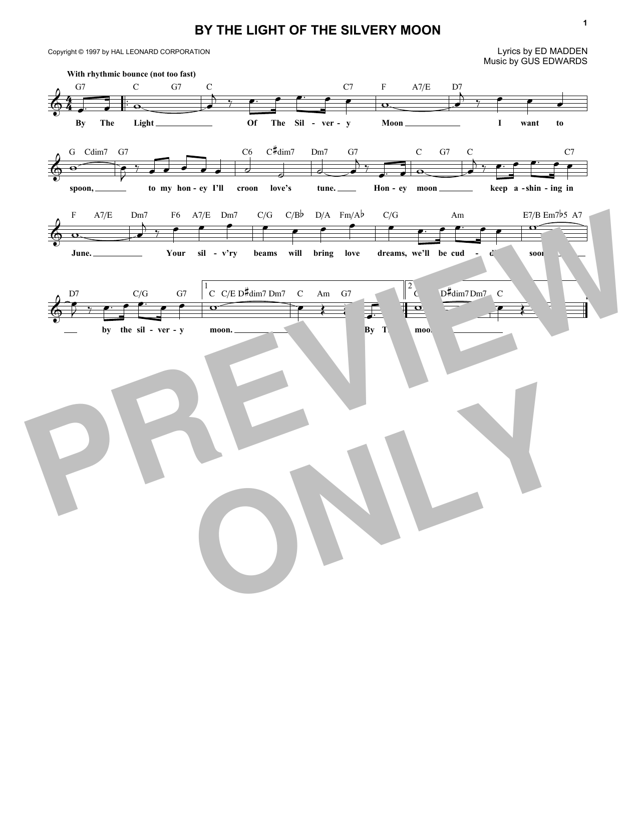 Product gallery: Page 1 of 1 By The Light Of The Silvery Moon, Gus Edwards